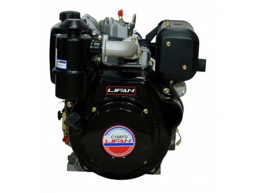 Двигатель Lifan Diesel 188FD, шлицевой вал ?25мм, катушка 6 Ампер